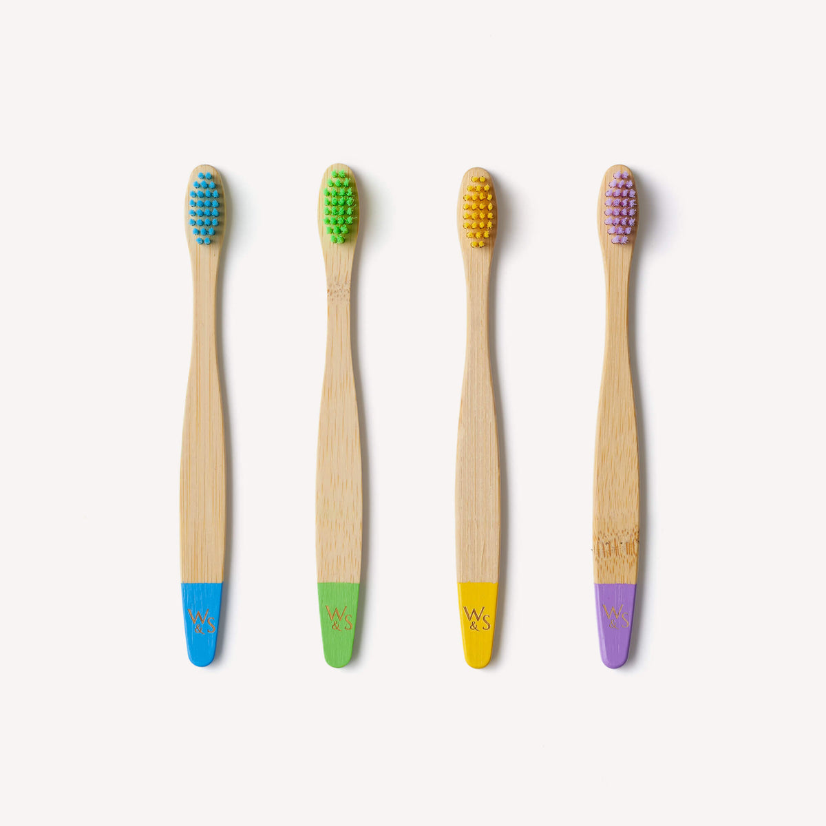 Children's Bamboo Toothbrush | 4 Pack | Multi-Colour | Wild & Stone