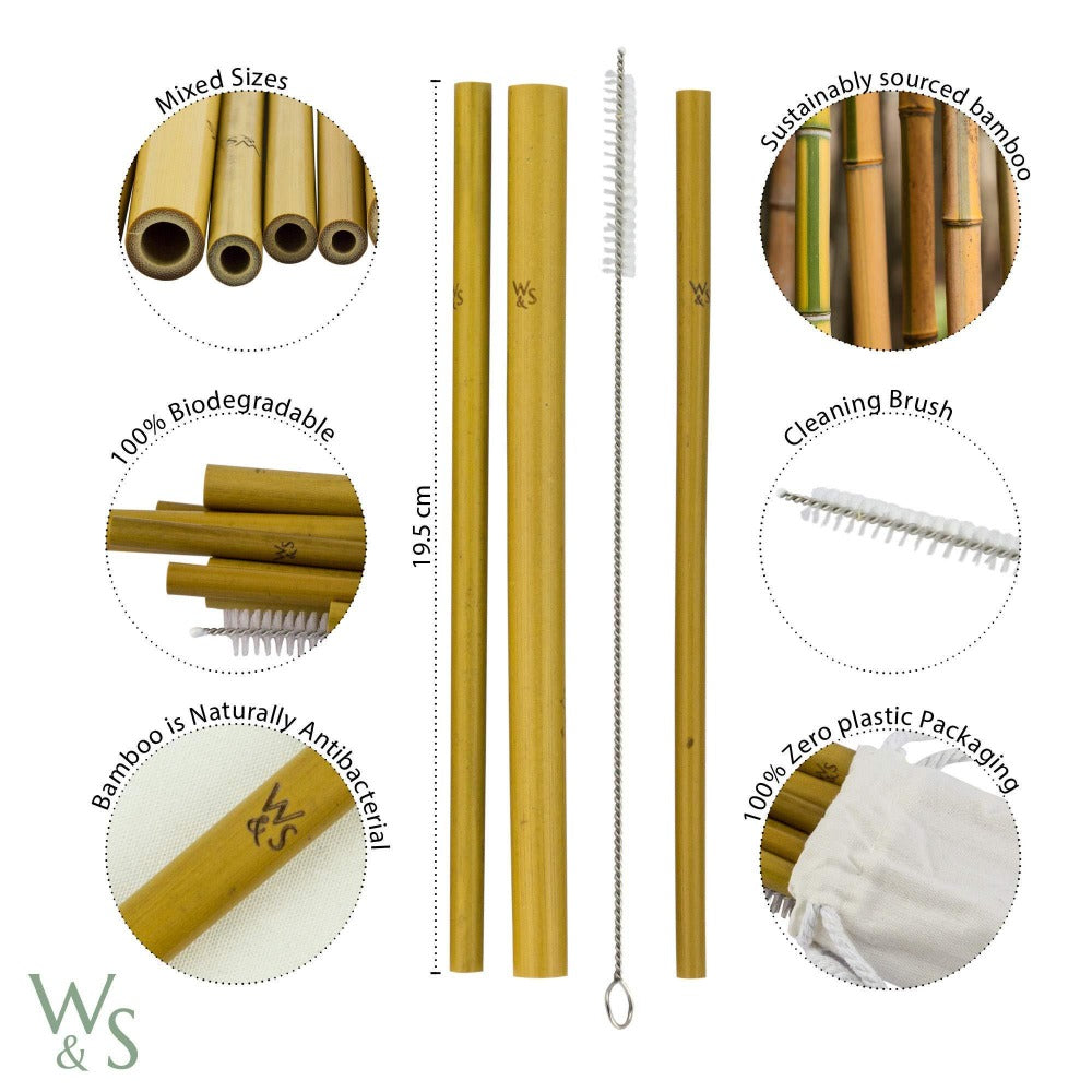 Bamboo Straw | Reusable Bamboo Drinking Straws | Bpa Free | Strong &  Durable | Bamboo Multi-Usage Straw | 10 Straws,1 Cleaning Brush,1 Storage  Pouch