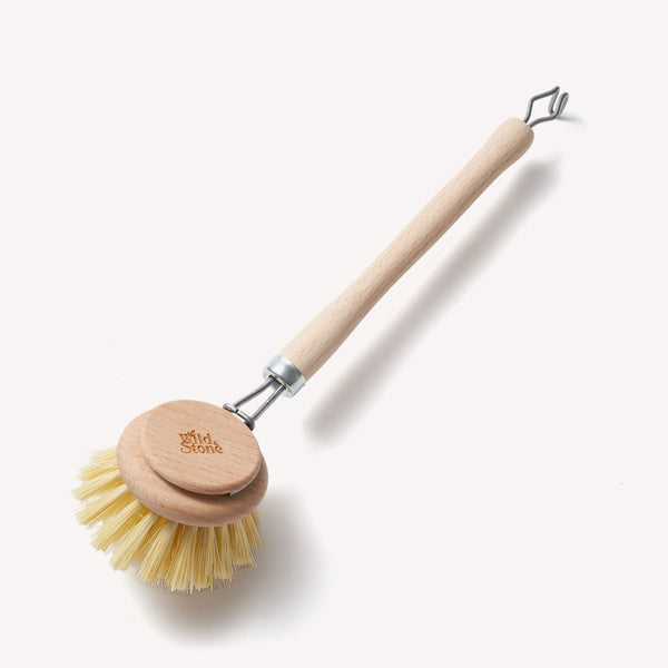 AMERWASH PLUS Dish Brush with Wooden Handle, Natural Kitchen Brush